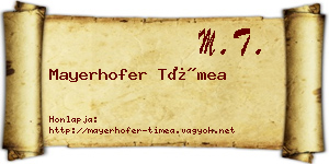 Mayerhofer Tímea névjegykártya