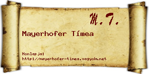 Mayerhofer Tímea névjegykártya